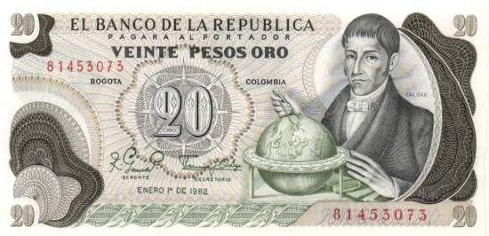 20 Pesos 1.1.1982